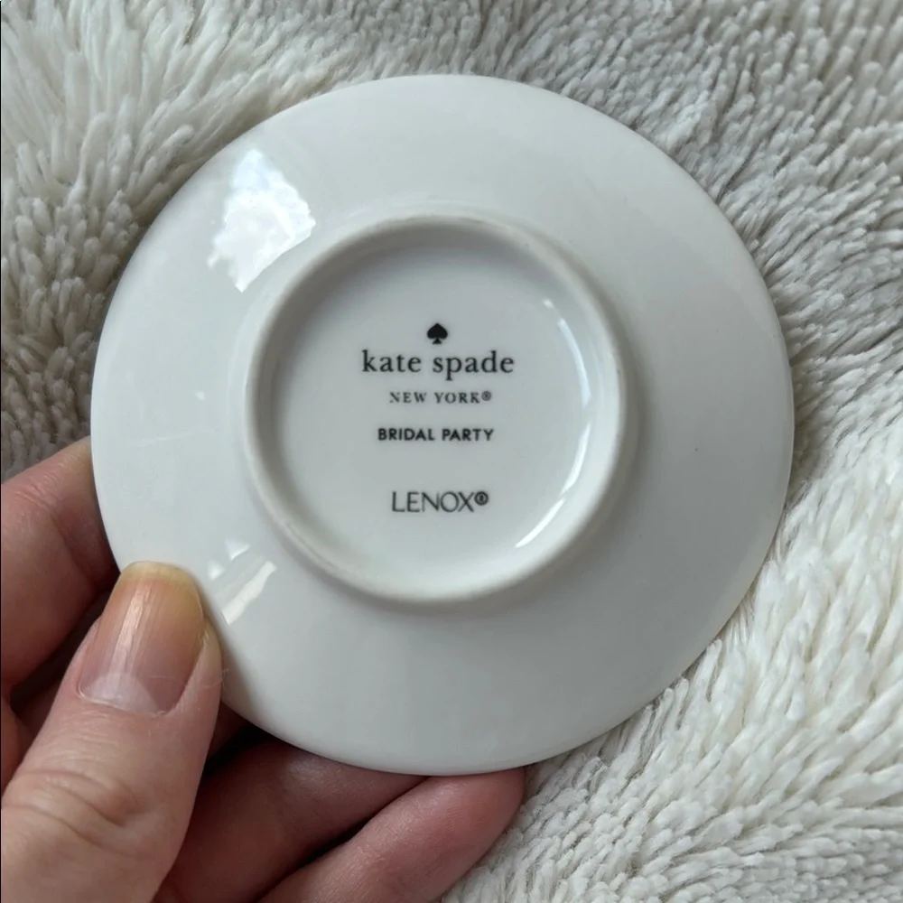 Kate Spade White and Gold Jewelry Dish Wedding Engagement Bridal Present Gift